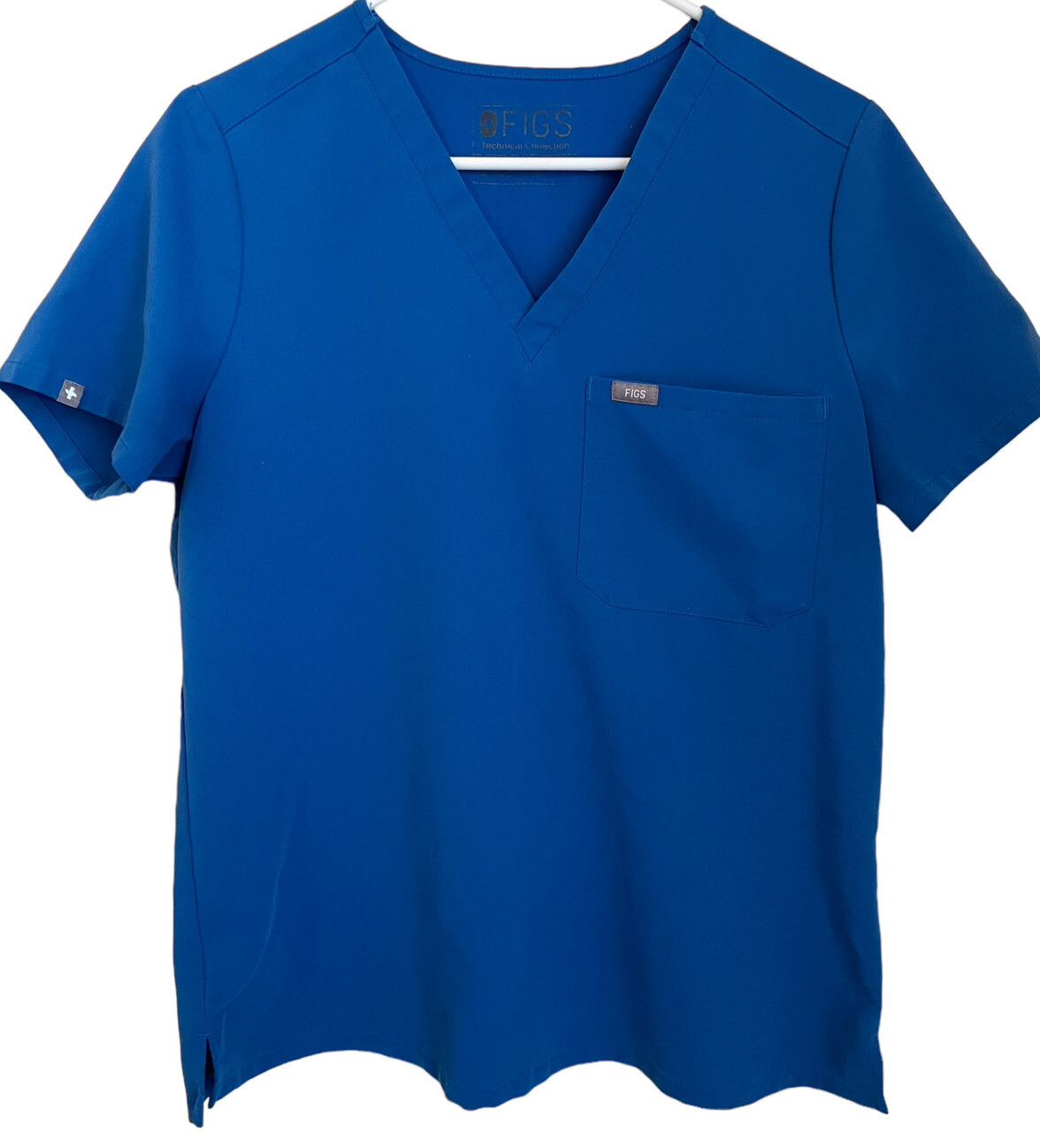 Figs Catarina One Pocket Scrub Top Royal Blue Size M Gem