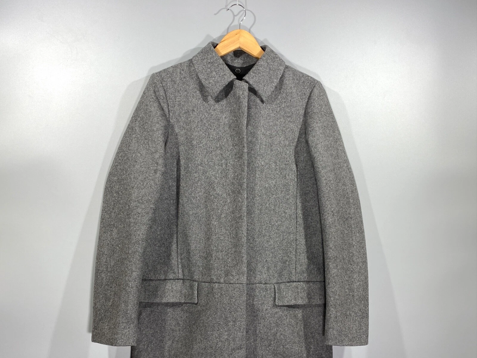 Cappotto lungo ACNE BY ACNE STUDIOS donna mezzo foderato misto lana grigio colletto tg 38