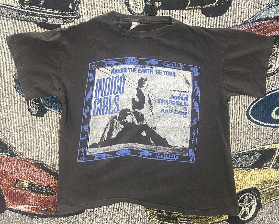 XL 90s USA製INDIGO GIRLS ビンテージ バンド Tシャツ Vintage 1997 Indigo Girls Tour Band Unisex Cotton T-Shirt