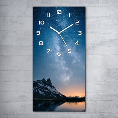 Wanduhr Glasuhr 30x60 Bürouhr Schöne Aussicht die Milchstraße