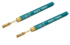Set of 2 Butane MINI PENCIL TORCHES Refillable Welding Soldering Jewelry Repair