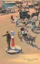 Postcard A Busy Corner Hamilton Bermuda 