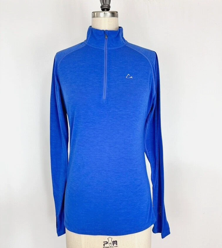 Paradox Womens Top Small Merino Blend 1/4 Zip Base Layer Activewear Pullover