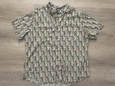 Eddie Bauer Fish Print Outdoor Gorpcore Eclectic Grandpa Casual Button Down 2XL