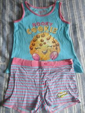 GUC Shopkins Girls Size 8 Blue Kooky Cookie PJ Set - CUTE!