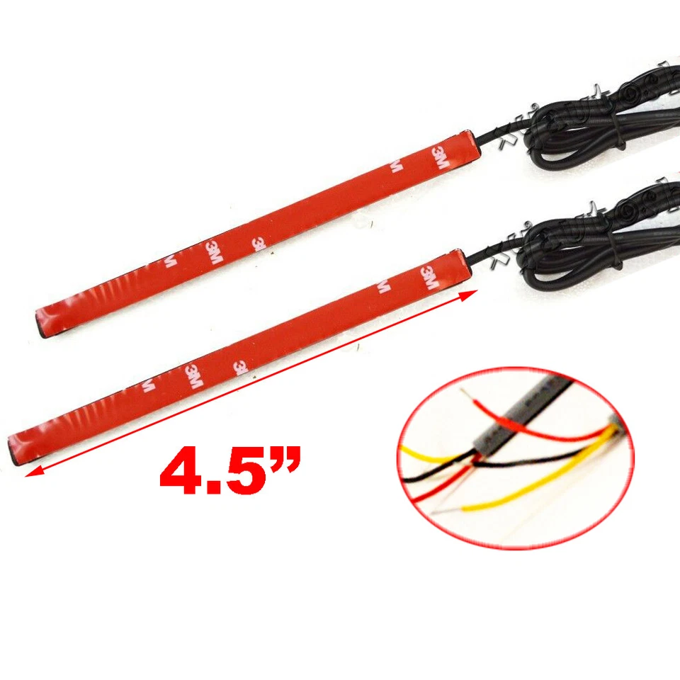 2X Tira de luces indicadoras de señal de giro horquilla triciclo motor moto universal LED Foto 3 de 3