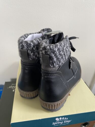 Spring Step Booties Karlene Women's 41 US Size 9.5-10 Black Lace Zip Ankle - Picture 5 of 9