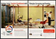 1958 George Nelson coconut chair Eames MCM photo Owens Corning vintage print ad