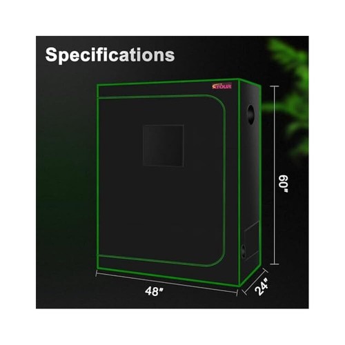 48"x24"x60" Reflective Grow Tent, Ideal for Indoor Plants & Hydroponics - Picture 6 of 7
