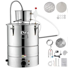 50L Alcohol Distiller 13Gal Electric Heating Stiller w/ Thumper Keg & Water Pump