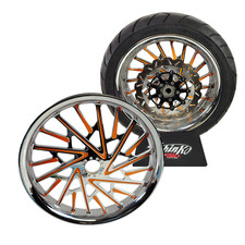 Vip Alliance Jade 21 Front 18 Rear Wheel Chrome Baja Orange 2008-2024 Harley
