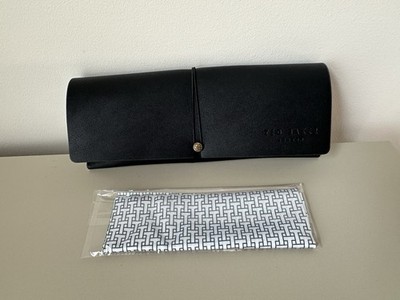 BRANDNEU Ted Baker Schwarz Herren Unisex Kunstleder Brillenetui ''