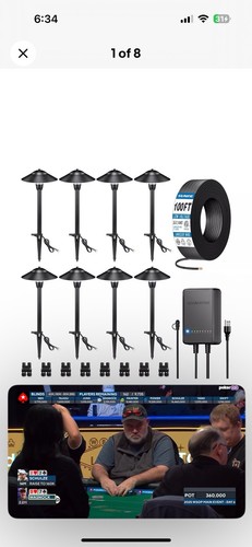 SUNVIE All-in-One LED Pathway Lighting Kit, 8-Pack Low Voltage Landscape Ligh...