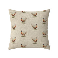 Image of Rustic Pheasant Pattern Beige Cushion Cover
