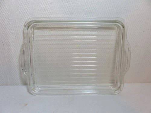 Vintage Pyrex  503-C  ribbed glass lid  only 9 3/4 x 7  inches