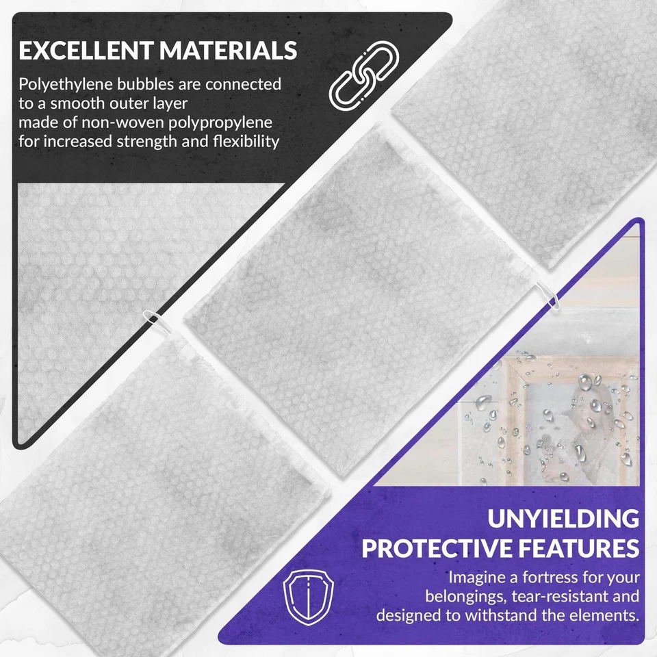 100 Drawstring Bubble Out Bags 12 x 16 White Bubble Bags Double Walled - Image 4 of 4