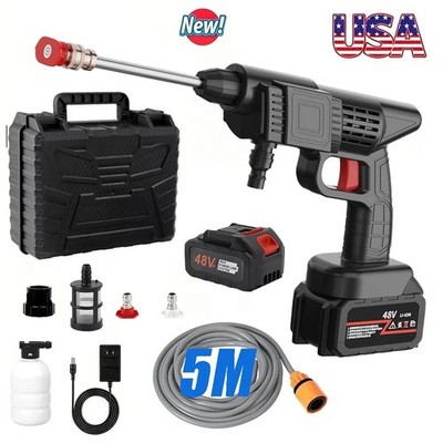 Cordless Electric High Pressure Water Spray Gun Portable Car Washer Cleaner Tool