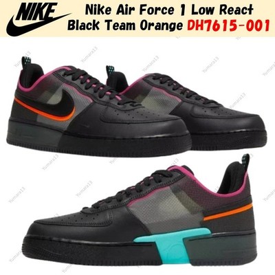 Nike Air Force 1 Low React Black Team Orange DH7615-001 Men's Size