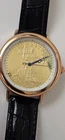1933 Walking Liberty Half Dollar Dial Coin Watch in Gold w/Leather Strap - NICE!