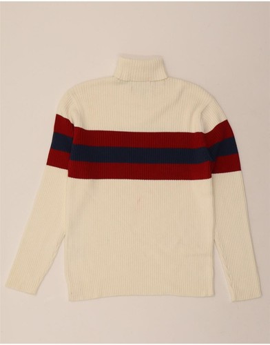 TOMMY HILFIGER Womens Roll Neck Jumper Sweater UK 14 Medium Off White CJ05 - Picture 2 of 3