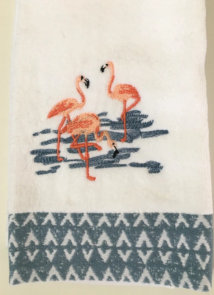Juego de 2 toallas de mano de baño costeras Sonoma rosa flamenco nuevo con etiquetas nuevas 16" X 26" Foto 4 de 4