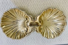 Antique Sterling Silver Double Shell Serving Dish / Trinket Tray / Soap Dish