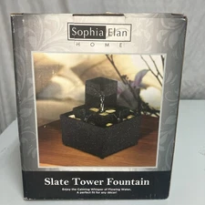 New in Box Sophia Elan Home Slate Tower Fountain Table Fountain