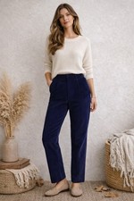 Vintage LL BEAN Pants WOMENS 8 Reg 80s Tapered Leg Corduroy Burgundy High Rise