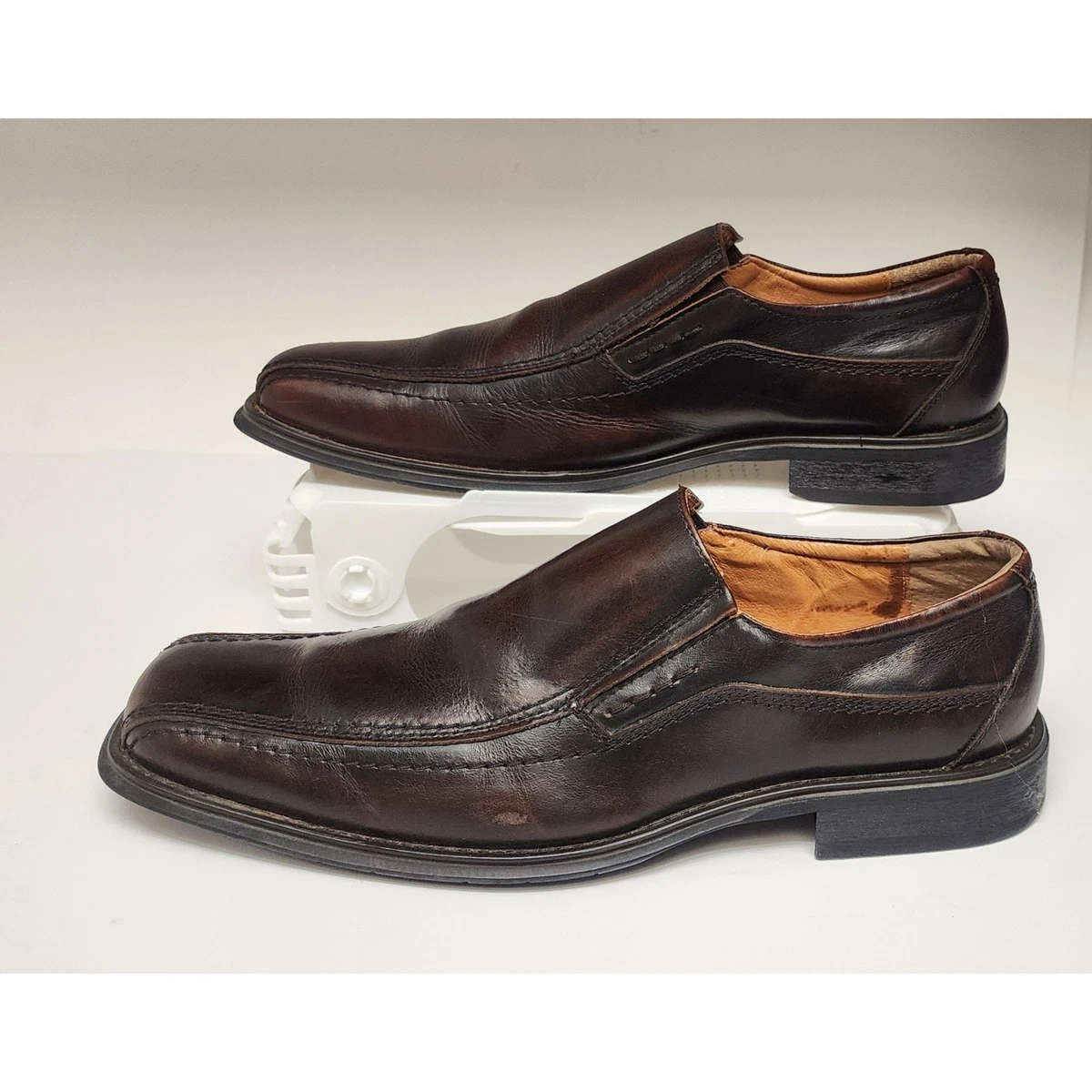 Franco Fortini Brown Leather Loafers Mens Square Toe  Block Heel Sz 11.5 M Cognac Franco Fortini Mens Ruben Penny Loafer | Rack Room Shoes main image 4
