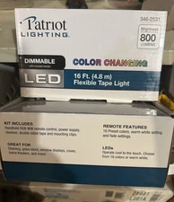 NEW Patriot Lighting Flexible Tape Light LED Color Changing 16' 800 Lumen Dimmer