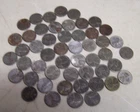 1943 Steel Lincoln Wheat Small Cent Pennies Lot Of 50 Coins Various Mints