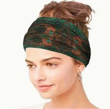 Bohemian Ethnic Style Women's Headband, Green/Orange