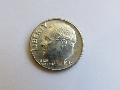 1955-D Roosevelt Dime from Bank Roll Uncirculated some tarnish