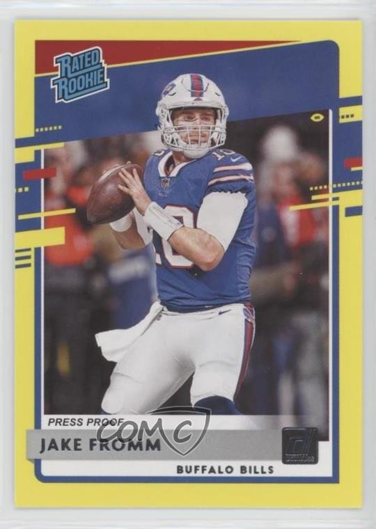2020 Donruss Rated Dollar Tree Press Proof Yellow Jake Fromm #305 Rookie RC 4z8