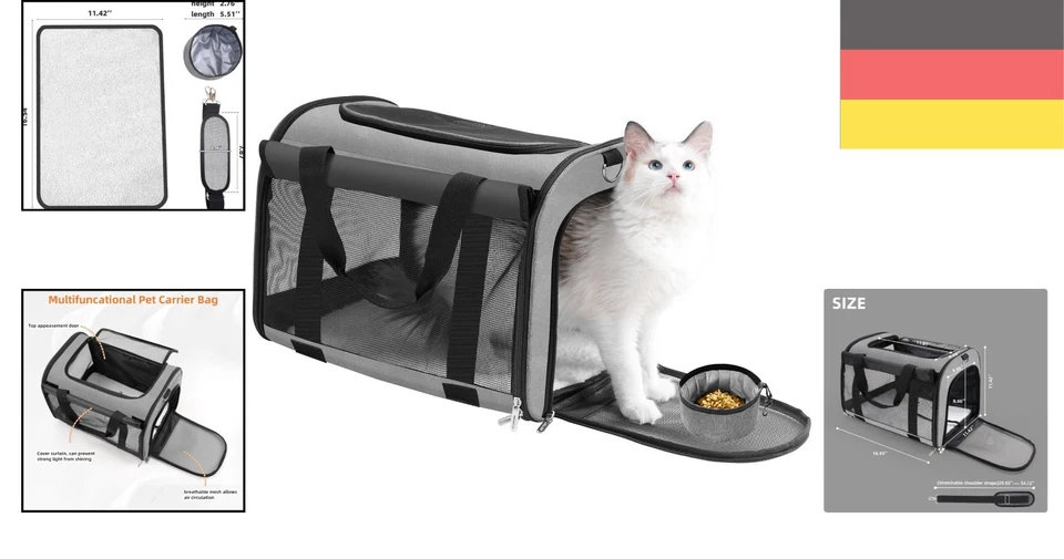Schwarzer Katzentragerucksack – Airline-zugelassen & Komfortabel für Reisen - Bild 2 von 4