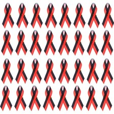 100 Pieces Polyester Ribbon Satin Pins, Awareness Ribbon Satin with Safety Pi...