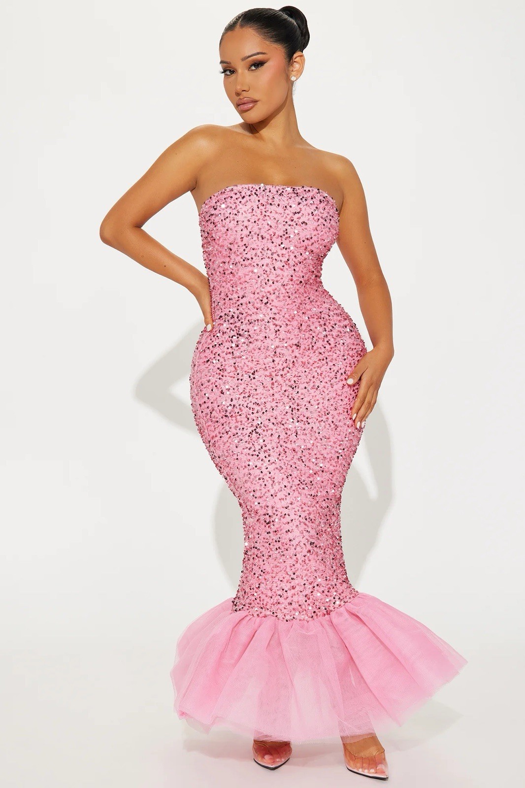 fashion nova sequin dresses One And Only Sequin Gown - Emerald