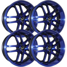 Set-4 G-line G817 18x8 4x114.34x4.5 Blue Black 38mm Wheels Rims 18 Inch
