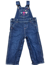 Oshkosh Bgosh Overalls Girls 24 Month Embroidered Denium Hearts Snap Vestback