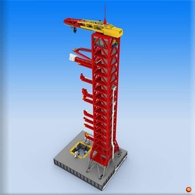 Modubrix Mocs Building Block NASA Saturn-V Launch Umbilical Tower Bricks Toy Set