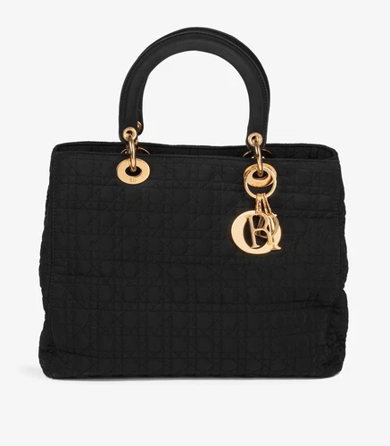 Christian Dior nylon matelassé noir vintage grande dame dior