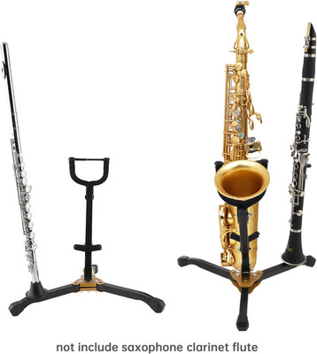 Alto Tenor Saxophone Stand 1 Clarinet / Flute Folding Holder Rack Straight Metal