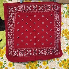 Vintage red made in usaFast Color Bandana Floral Pattern