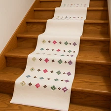 2.6x23 ft Runner Rug Hand Made Extra Long Hallway Decor Cotton Stair Runner