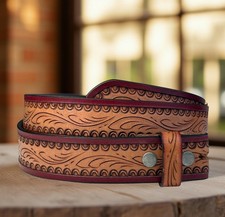 Women's Western Strap Belt Genuine Full Grain Leather Heavy Duty Without Buckle