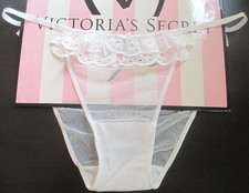 VICTORIA'S SECRET DREAM ANGELS String Bikini Panty VS White S M L Ruffle Eyelet