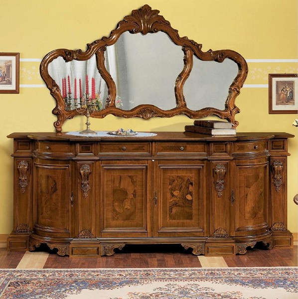 Anrichte Kommode Spiegel Holz Konsole Sideboard Schubladen Kommoden Konsolen-image