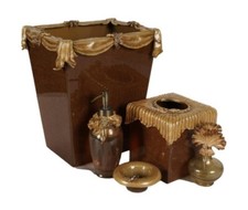 Jay Strongwater  waist bin,  tissue box,  perfume bottle,  soap dispenser