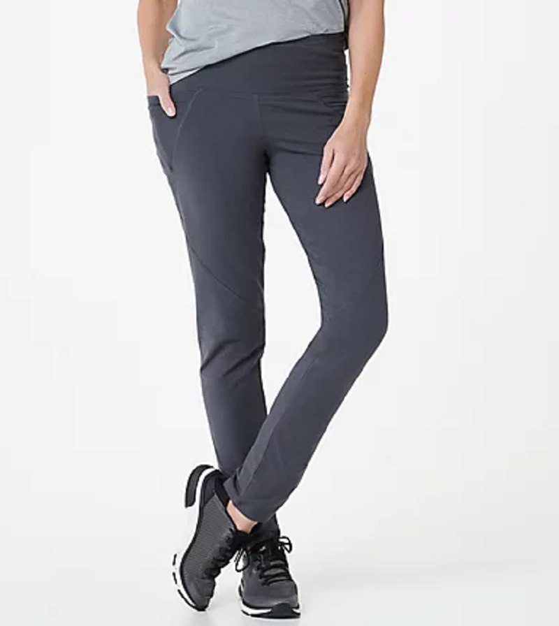 Petite Yoga Pants w/ Pocket Women with Control Tummy Control Slim-Leg GREY-image