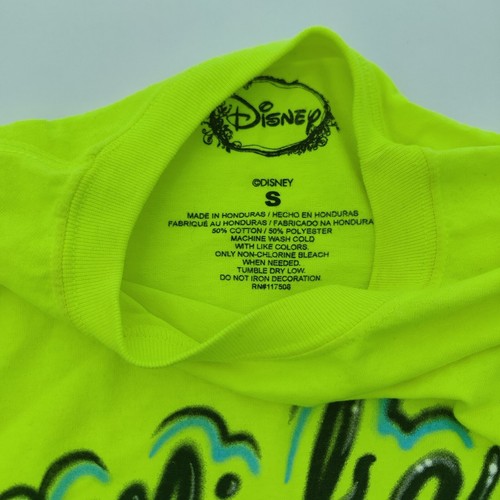 Vintage 90s Graffiti Style Disney Neon Yellow Mickey Mouse Long Sleeve Tshirt - Picture 4 of 5